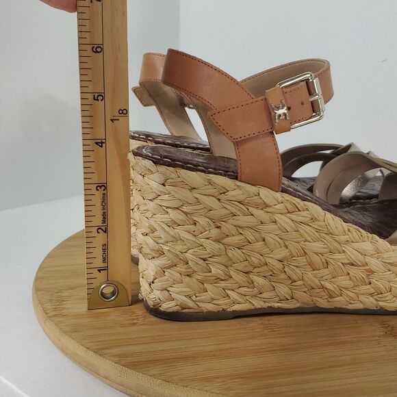 Sam Edelman Darline Espadrille Platform Wedge Sandals Metallic Gold Size 8 - Picture 4 of 10